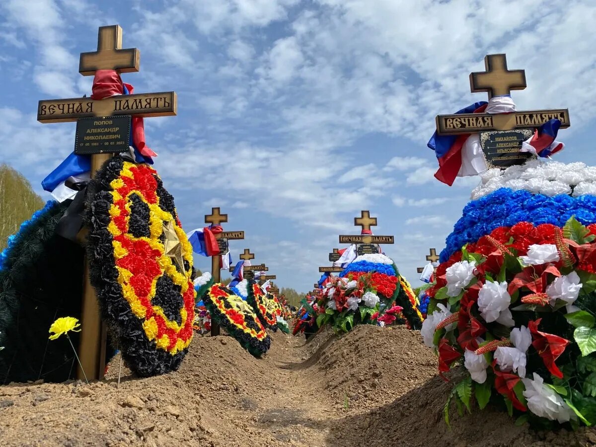 Кладбища были созданы для захоронения тел погибших бойцов-вагнеровцев, погибших в боях на Украине и в других местах.-4