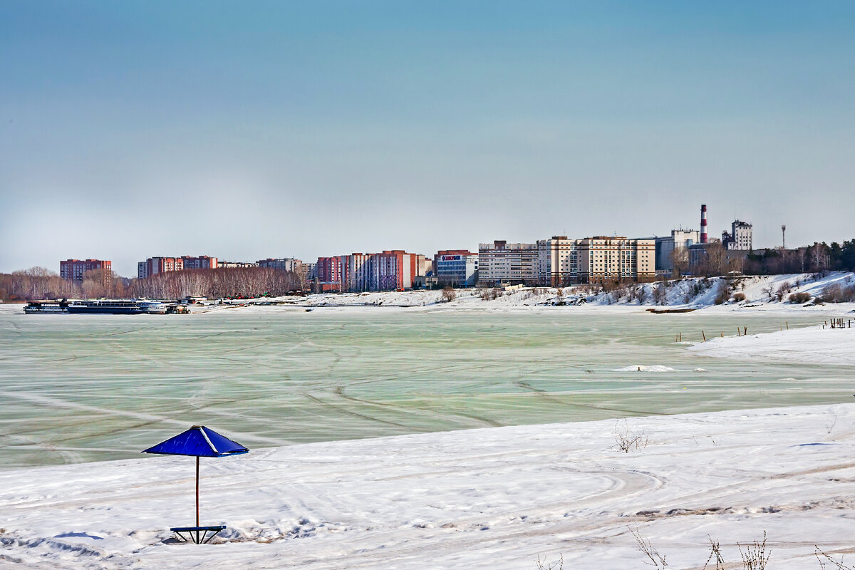 Пляж "Дюны" в Бердском заливе. Улица Морская, 10 апреля 2015