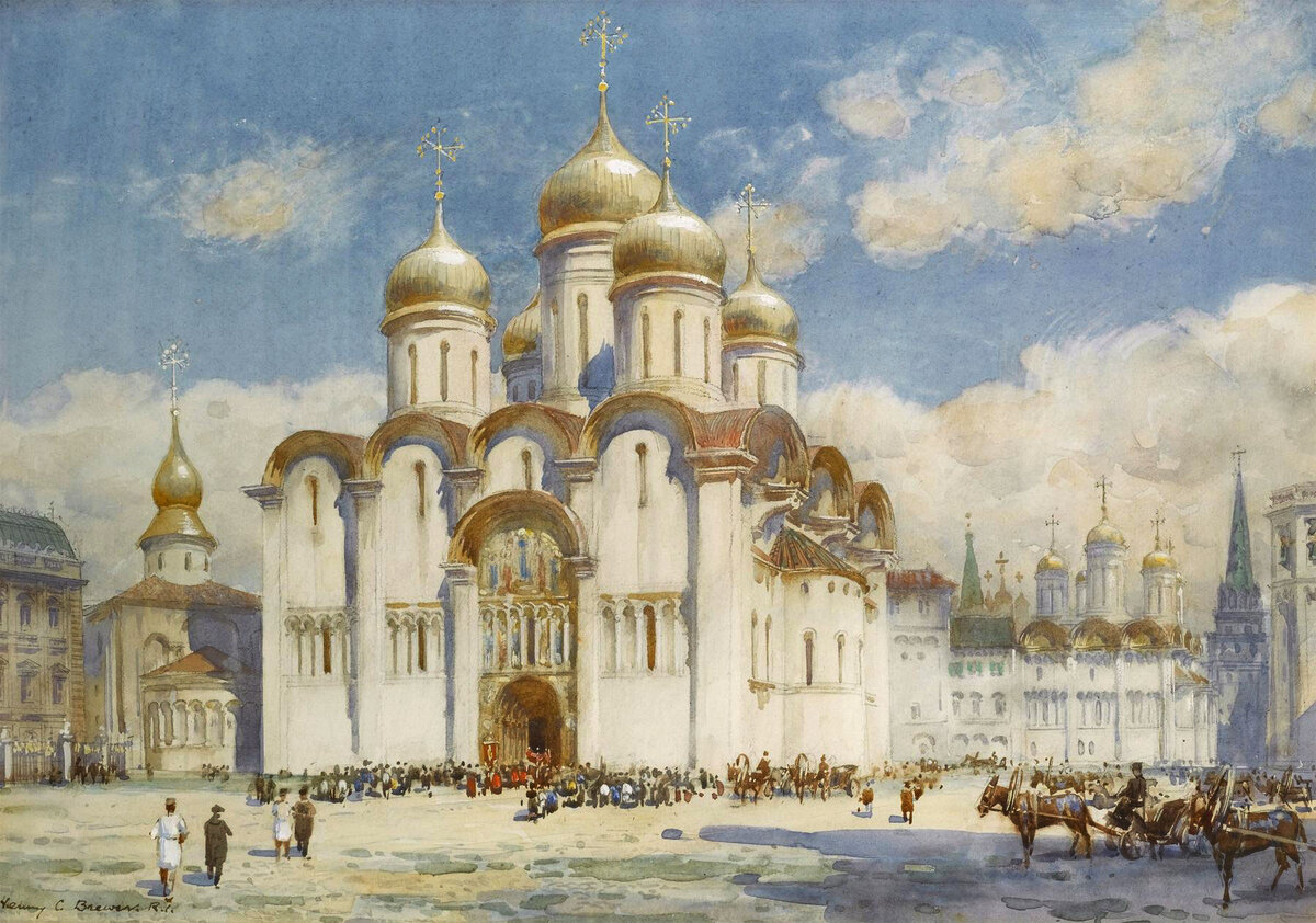 Успенский собор в XIX веке. Картина Генри Чарльза Брюэра