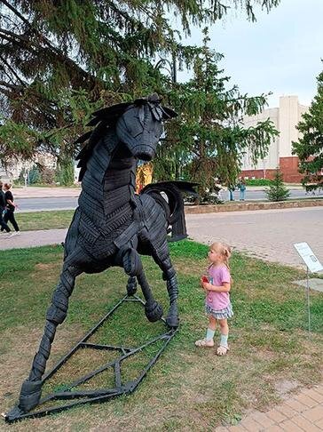 Лошадь из старых покрышек / Фото: Марина Кудлаева
