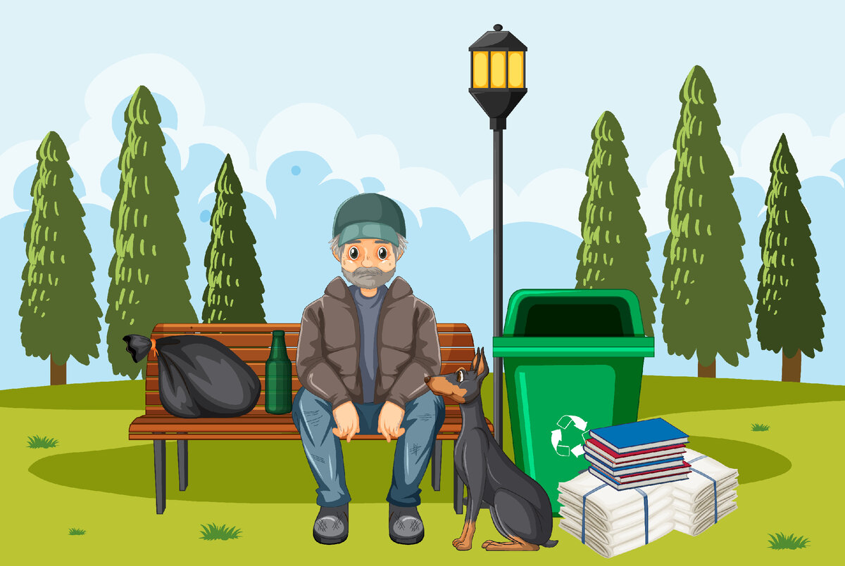 <a href="https://ru.freepik.com/free-vector/homeless-man-sitting-and-a-dog-in-the-park_26163359.htm#query=%D0%91%D0%BE%D0%BC%D0%B6%20%D0%BE%D1%82%D0%BC%D0%B5%D1%87%D0%B0%D1%82%D1%8C%20%D0%BF%D1%80%D0%B0%D0%B7%D0%B4%D0%BD%D0%B8%D0%BA&position=0&from_view=search&track=ais">Изображение от brgfx</a> на Freepik
