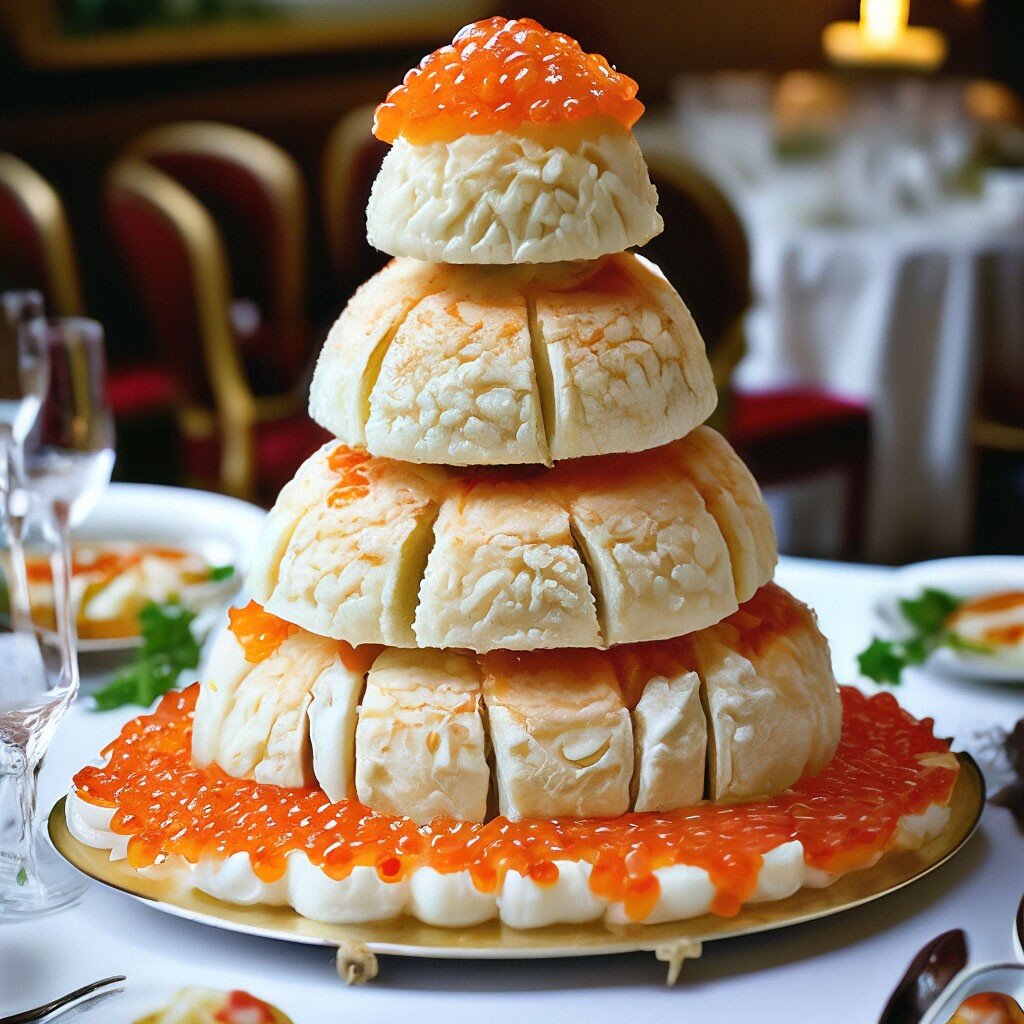 Свадебный каравай из крабов и икры