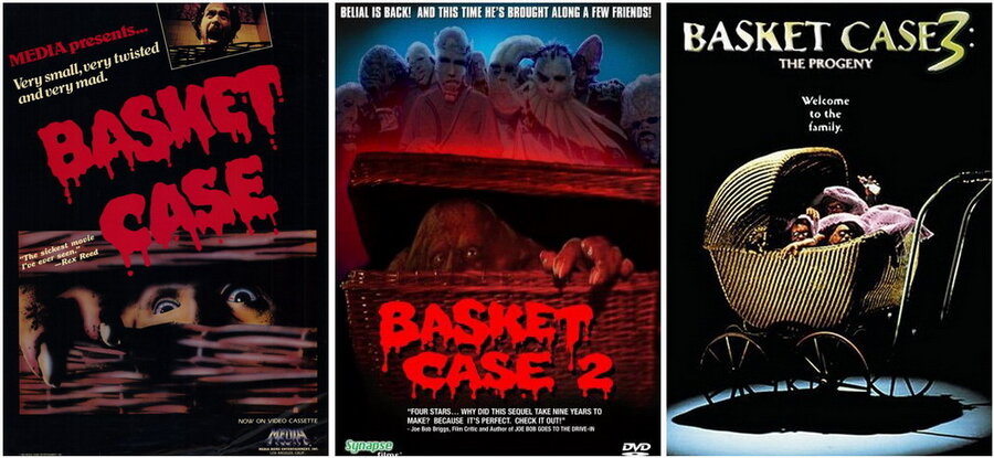 Обложки трилогии "Существо в корзине".