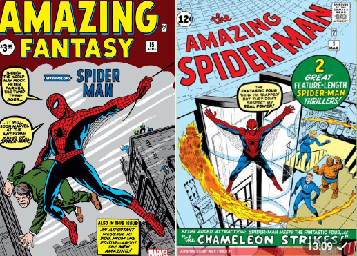 Комикс «Amazing Fantasy»                       Комикс «The Amazing Spider-Man»