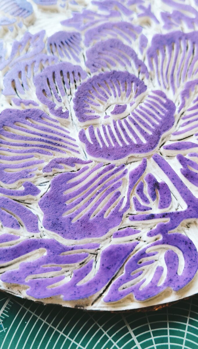 Линогравюра: штамп с пионом