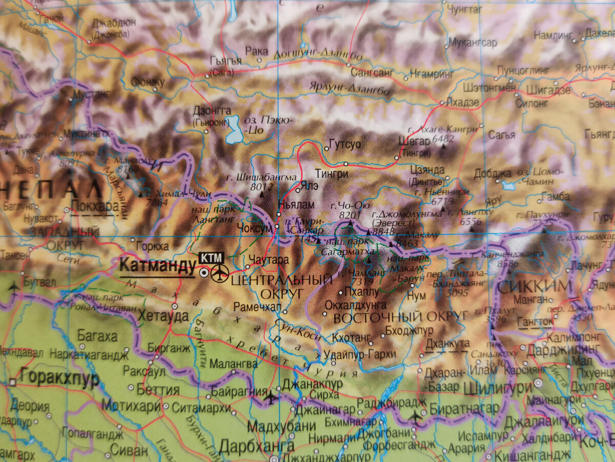 Где находятся Гималаи? на карте мира показать
