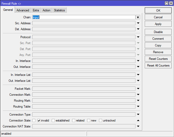 Принцип построения цепочек правил фильтрации трафика В Mikrotik действует принцип - разрешено все что не запрещено.-6