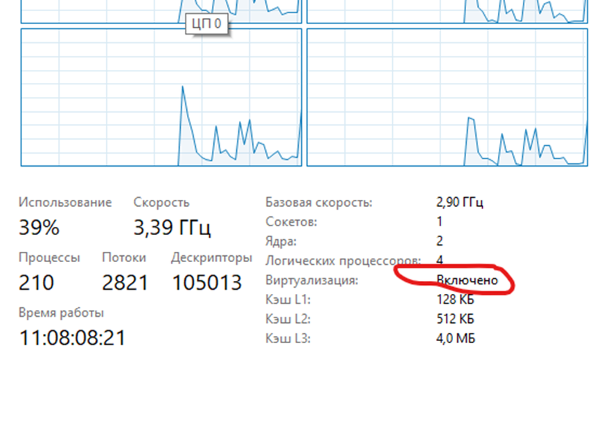 Включенная виртуализация в BIOS вашего компьютера. Обычно это называется "Intel Virtualization Technology" или "AMD-V" в зависимости от производителя процессора.