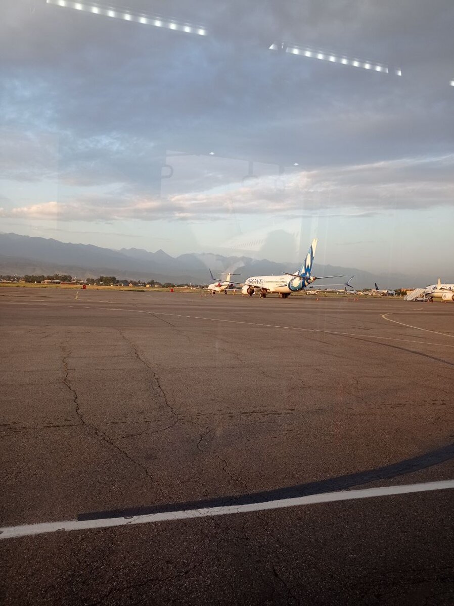 Фото из автобуса  автобуса в аэропорту