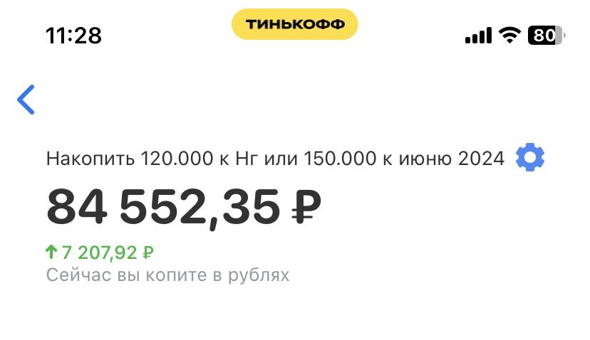 Сумма, когда я решила снять эти деньги. Плюс получился приличный. Собирала с 28 февраля 2023 года. 