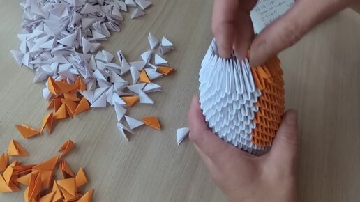 Кошка из модулей оригами (пошагово)