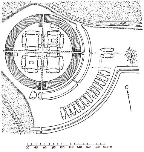 Треллеборг. План крепости 
Источник: https://historylib.org/historybooks/Gvin--Dzhons_Vikingi--Potomki-Odina-i-Tora/13
