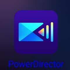Фото логотипа приложения PowerDirector с моего телефона Infinix note 12 2023.