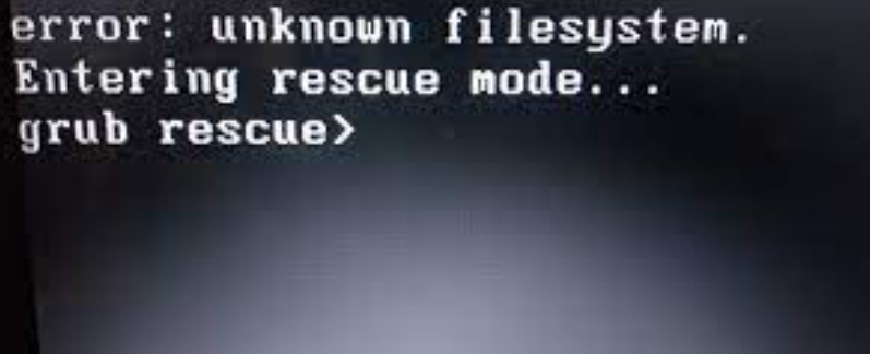 Ошибка: Unknown filesystem