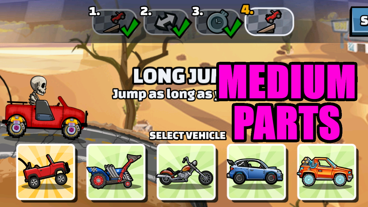 Hill Climb Racing 2 - ↘ MEDIUM PARTS ↙ (Rock-Bottom Racing)