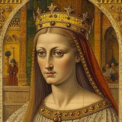 Адель Французская (4 октября 1160 — после января 1213) — дочь французского короля Людовика VII от его второй жены Констанции Кастильской, умершей при её родах, невеста короля Англии Ричарда Львиное Сердце - https://rudalle.ru/check_kandinsky22/3694b7ca-6ec0-451e-8577-4ac8550e4241#