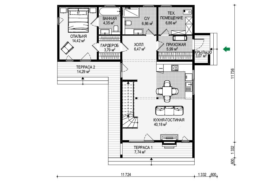 План 1 этажа