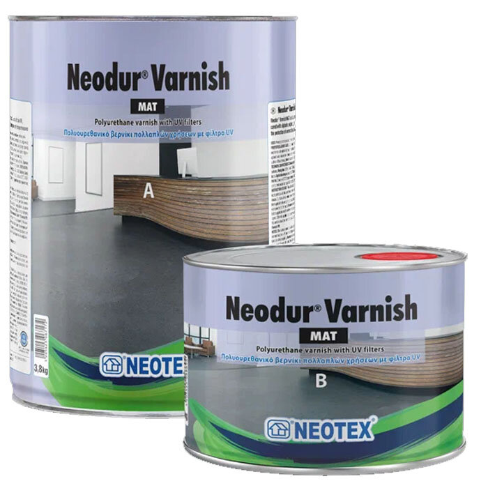 Neodur Varnish Mat - Прозрачный двухкомпонентный полиуретановый матовый лак, с УФ-фильтрами