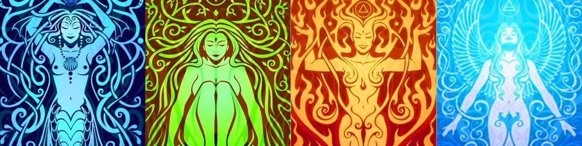 Художественное изображение четырех стихий женской природы