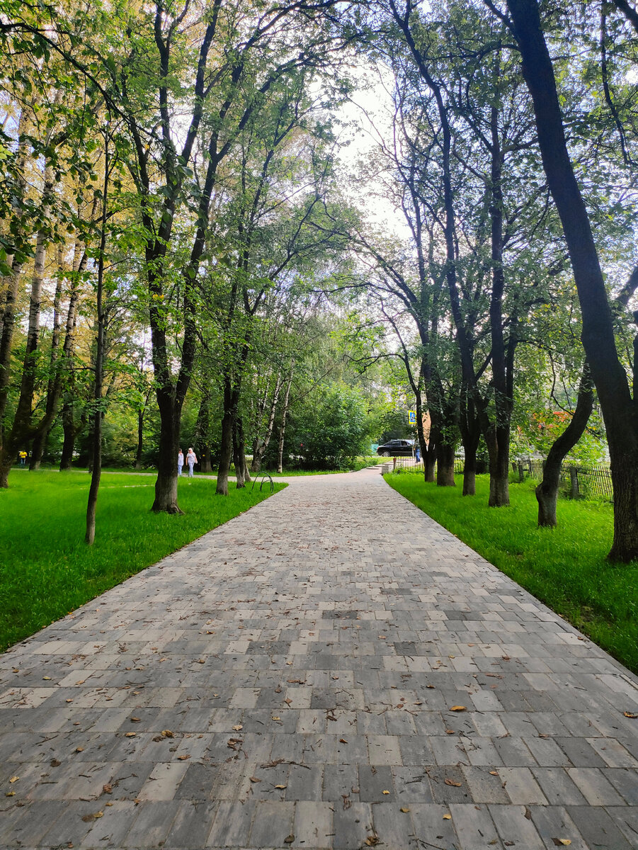 Новая плитка в парке Ветеранов в Вологде