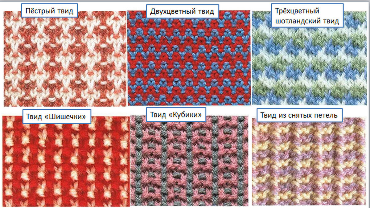 Твидовые узоры. Ленивый жаккард.