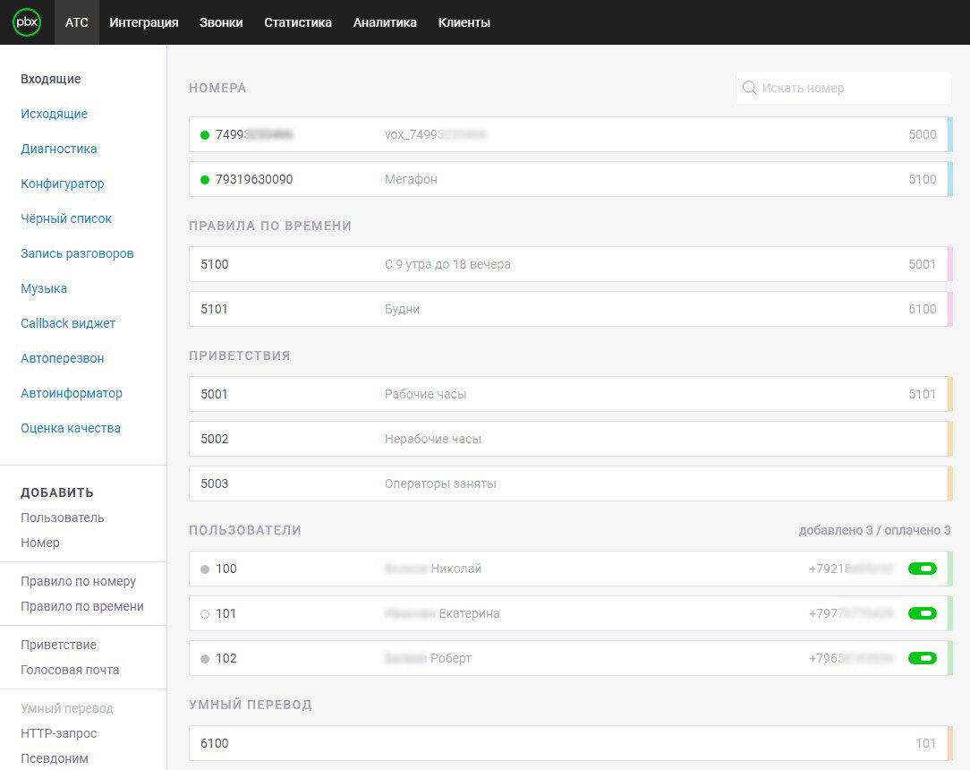 Облачная АТС onlinePBX