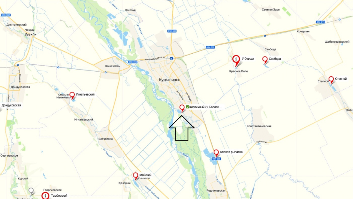 Карту водоемов краснодарского края