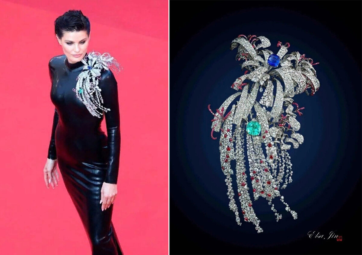 Китайская брошь-эполет на бразильской модели: таких гигантских размеров ...