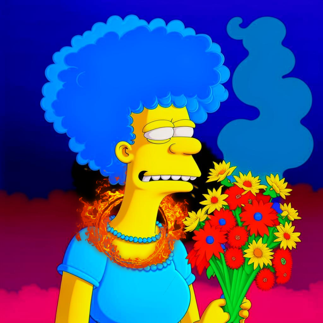 Симпсоны против эмоционального выгорания: Как тебе не стыдно, ты же феминистка - статья проекта "Живи без выгорания" практикующего психолога Петра Галигабарова. Рисунок создан нейросетью "Кандински" от Сбера по заказу автора статьи, доработан автором статьи.