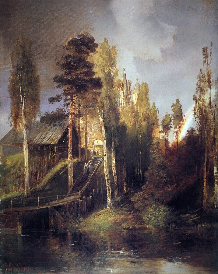 "У ворот монастыря", А.К. Саврасов, 1875. Русский музей, Санкт-Петербург.