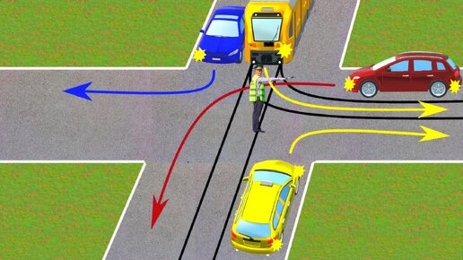 Какое транспортное средство проедет перекрёсток?