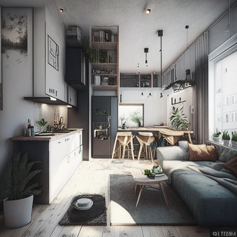 картинка идеальной квартиры с минимум вещей, вот о чем я думаю.