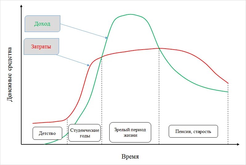 Распределение жизни. Жизненный цикл человека график. График жизненных циклов и дохода человека. Жизненный цикл финансов. Жизненный цикл дохода человека.