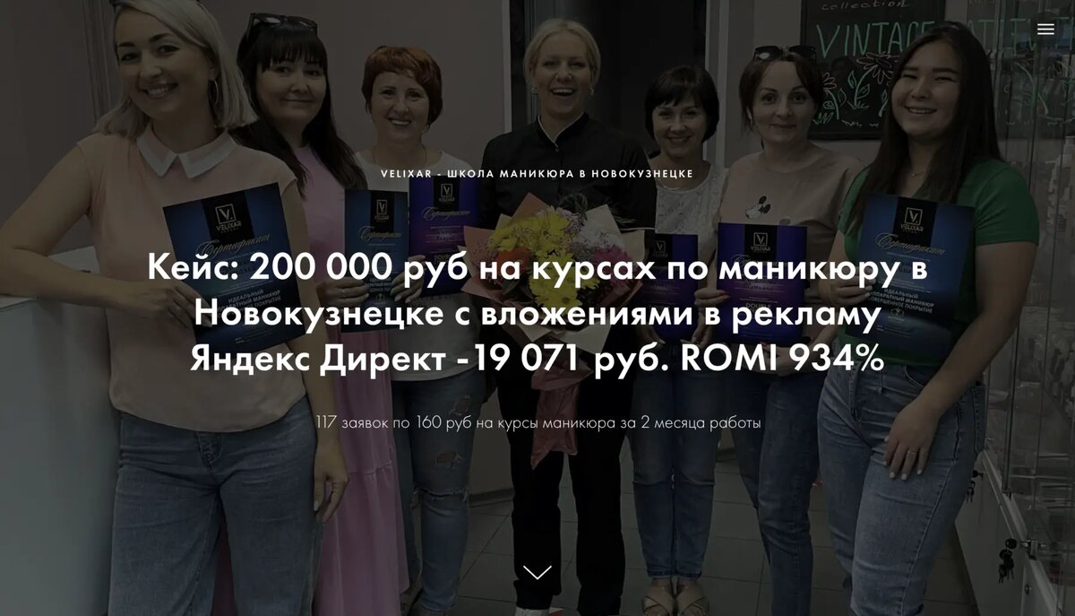 Кейс: продвижение курсов по маникюру - вложили 19 071 руб и получили 200  000 руб. ROMI 934% Школа маникюра Velixar в Новокузнецке. | Александр  Хлопов - эксперт по рекламе | Дзен