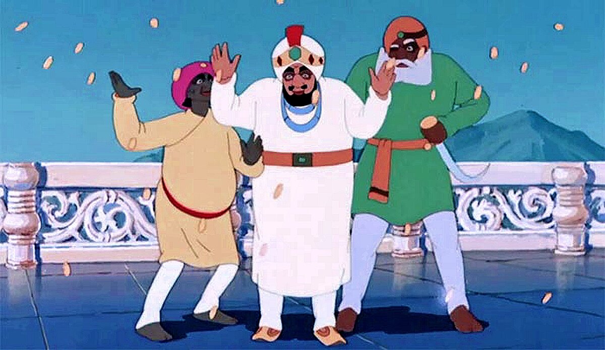 Кадр из переозвученного мультфильма "Золотая антилопа" 