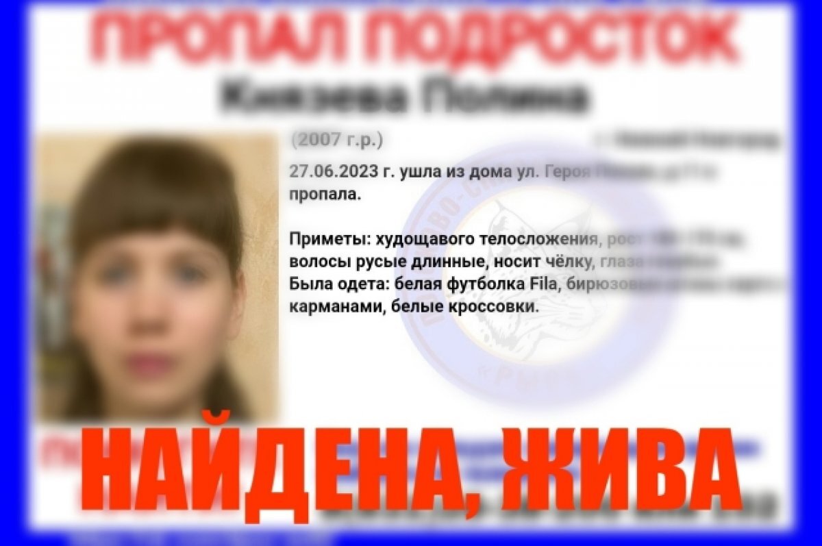    В Нижнем Новгороде седьмой день разыскивают пропавшую 16-летнюю девочку