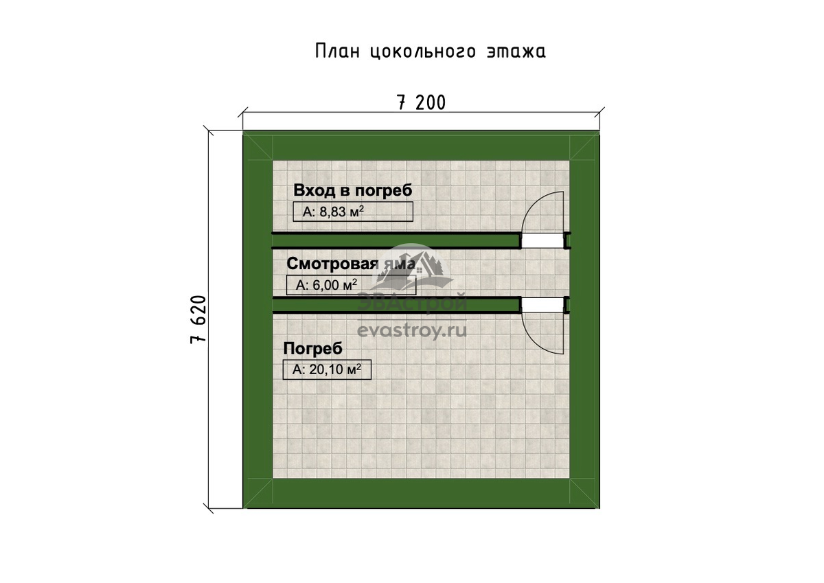 Проект гаража 80 м2 на два автомобиля с мастерской, погребом и смотровой  ямой | ЭВАстрой | Дзен