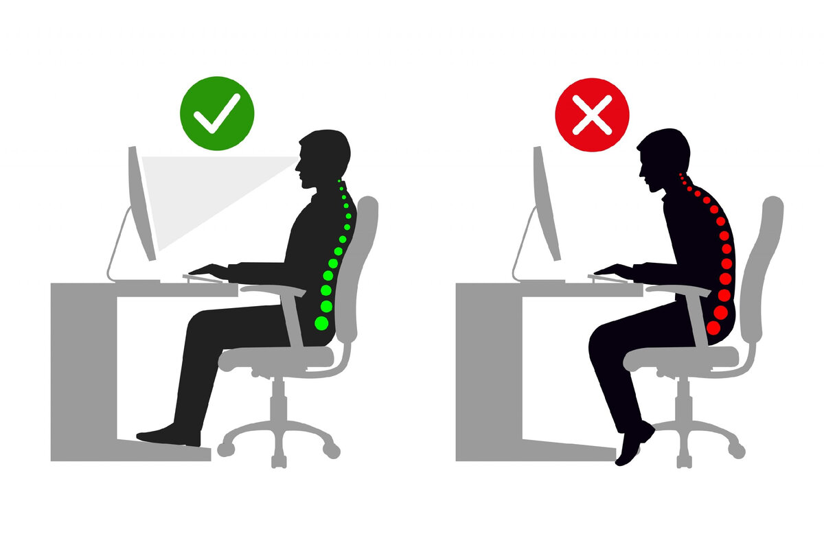 Как правильно сидеть на компьютерном кресле