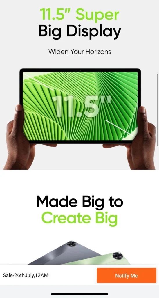    realme Pad 2 получил официальную дату анонса