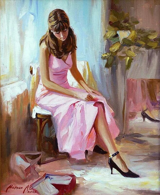 Андрей Маркин "Девушка в розовом платье"