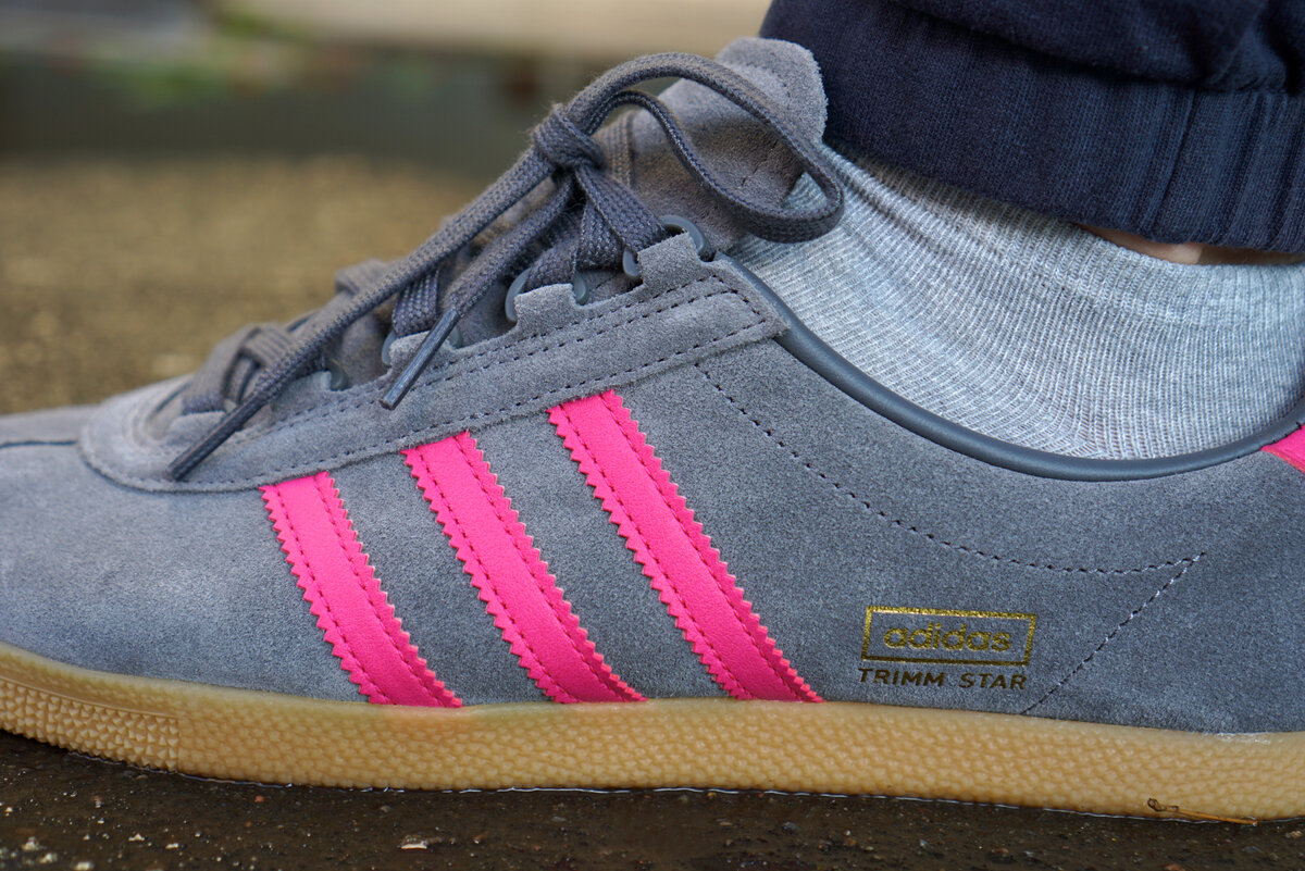 Adidas trimm star grey and sale pink