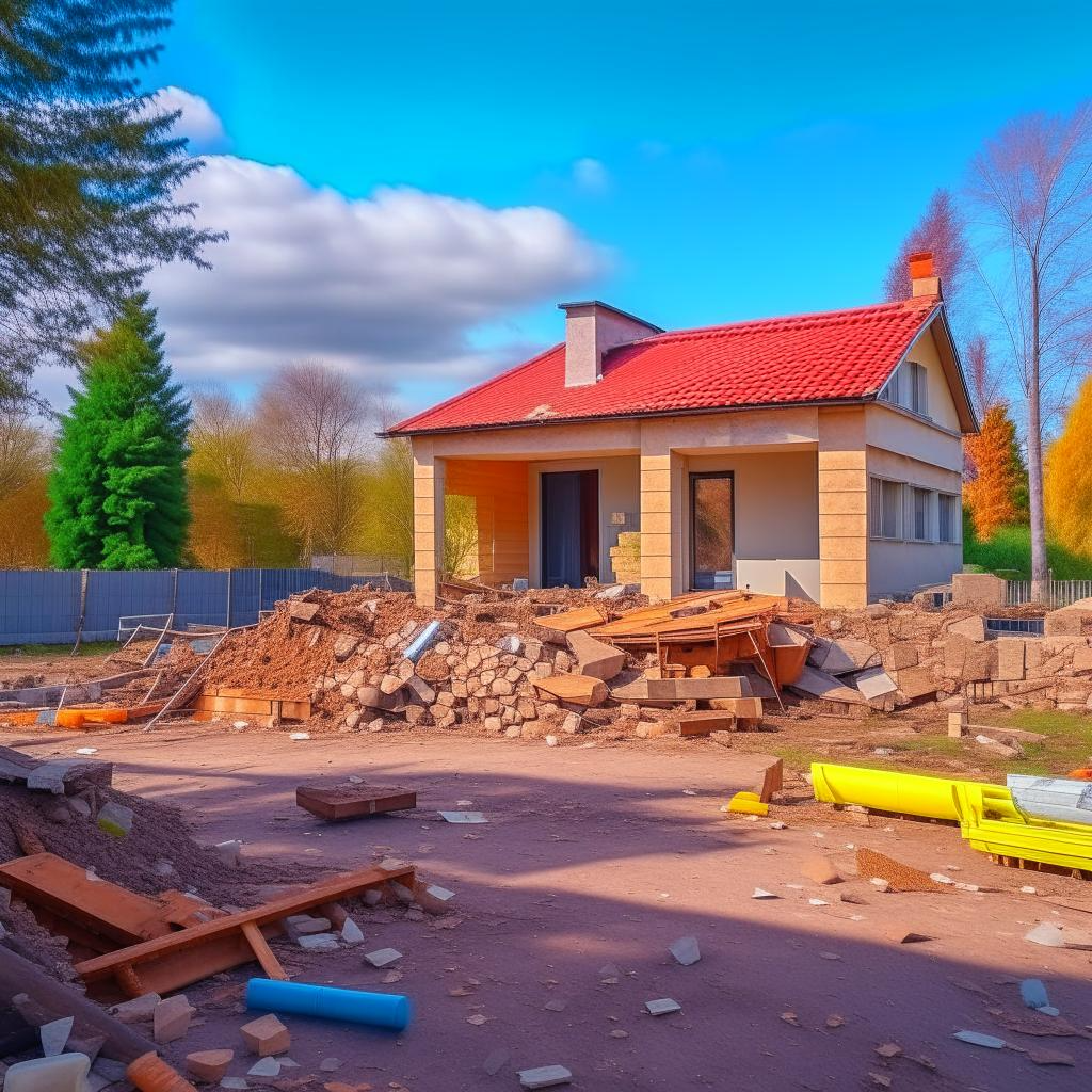 Демонтаж старого здания на участке 