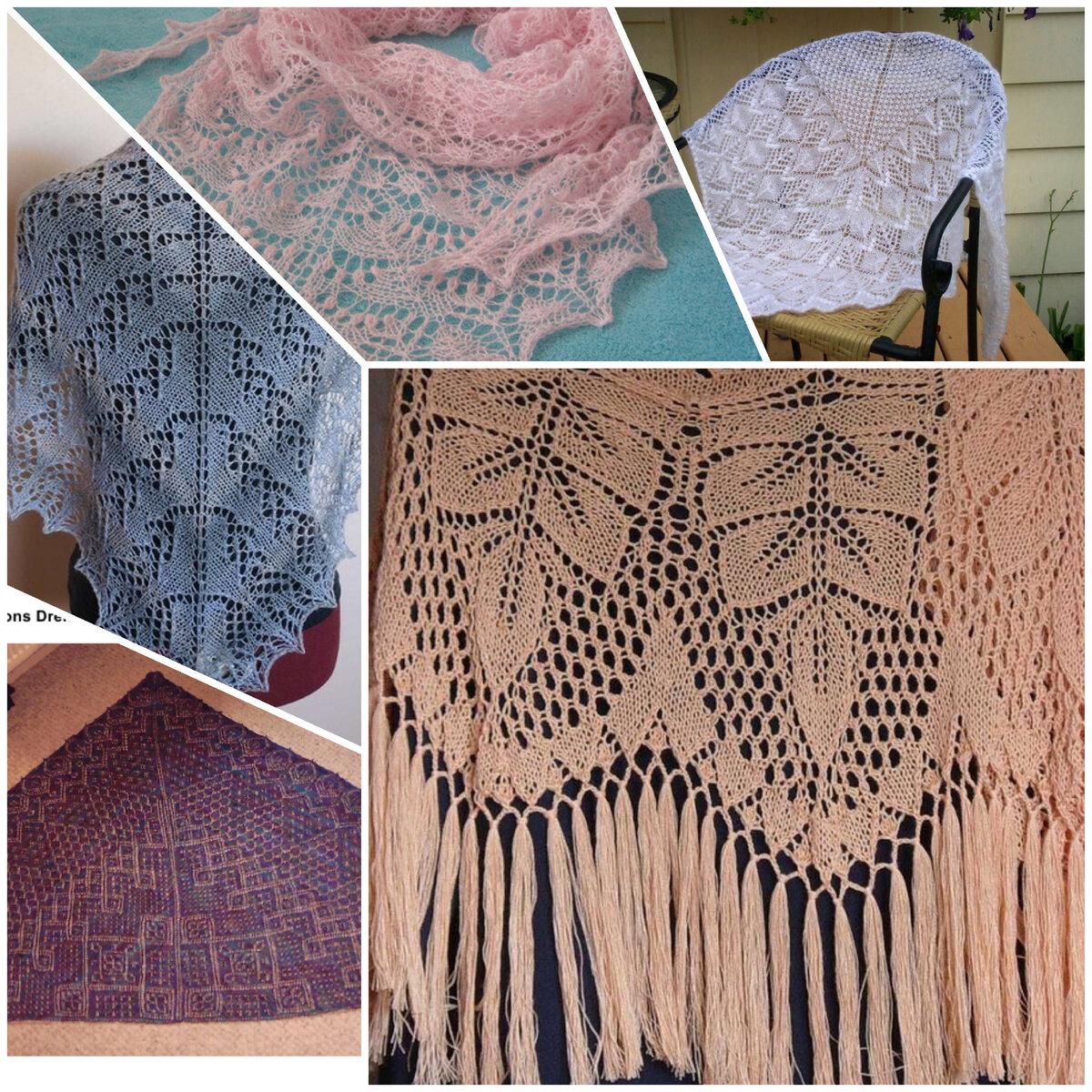 Описание и схемы вязания шали спицами