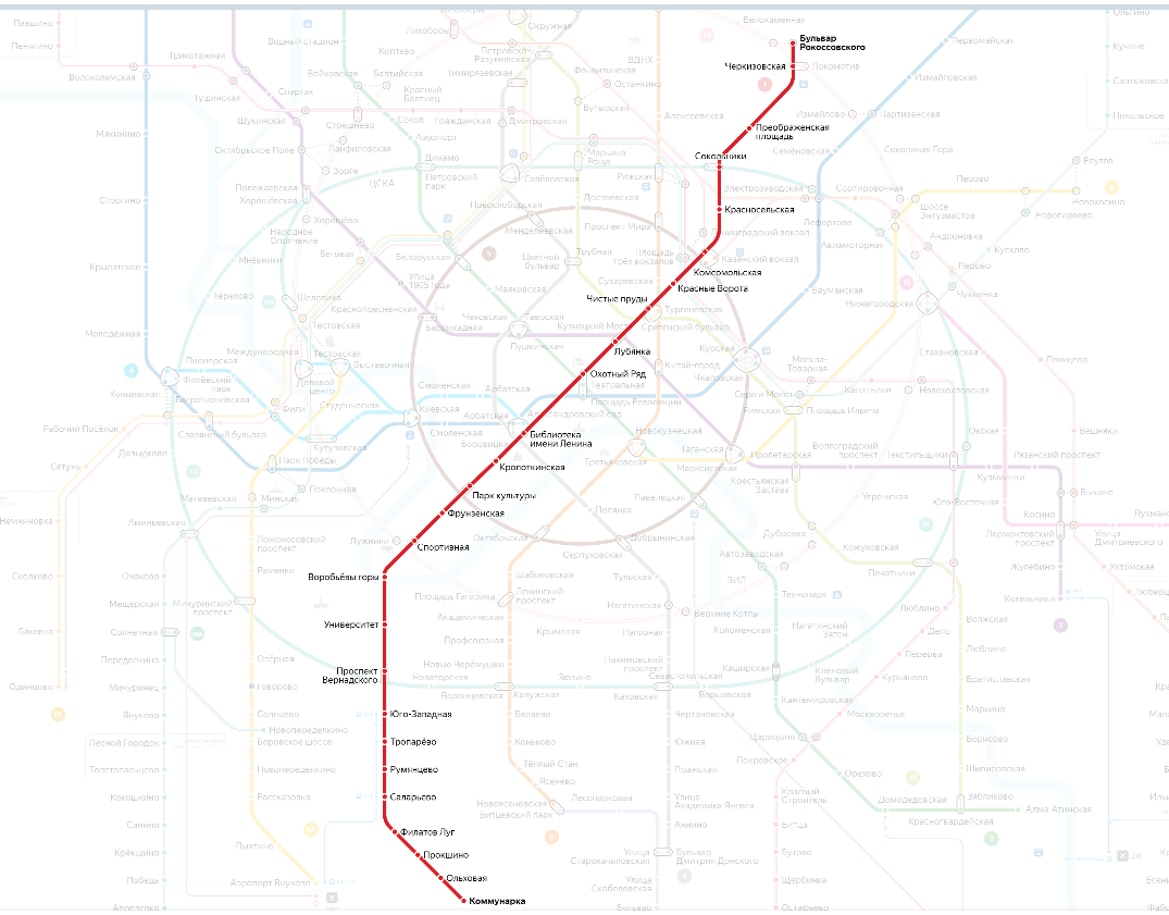 Карта метро Москвы - интерактивная схема с расчетом времени