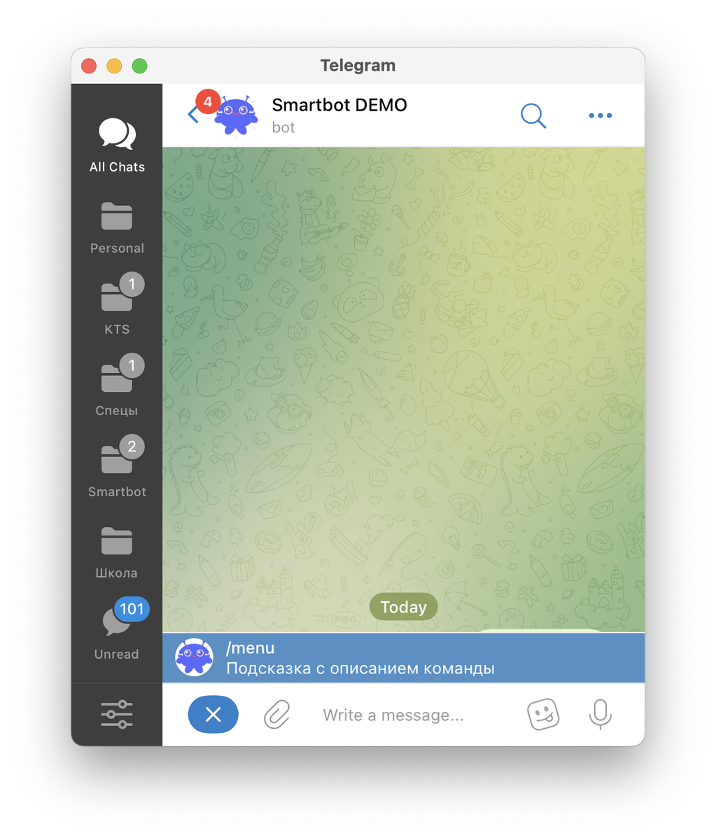 Как запустить бота с меню команд в Telegram | Smartbot Pro | Дзен