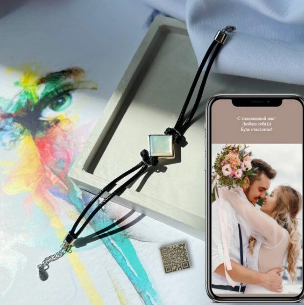 HI-TECH браслет с живым посланием Alcor (5 камней на выбор)