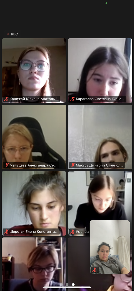 Вот так мы сидели. С телефона я была в зуме под вебкой, а на айпаде печатала файл.