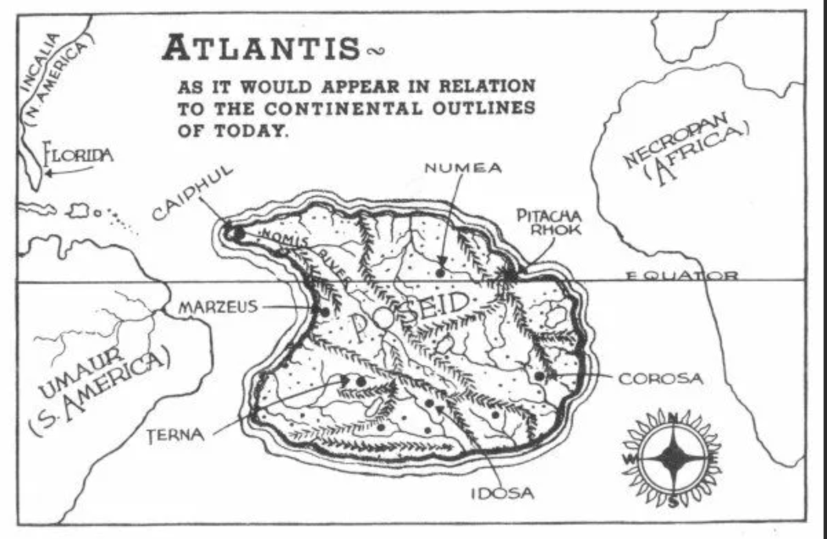Карта земли во времена атлантиды