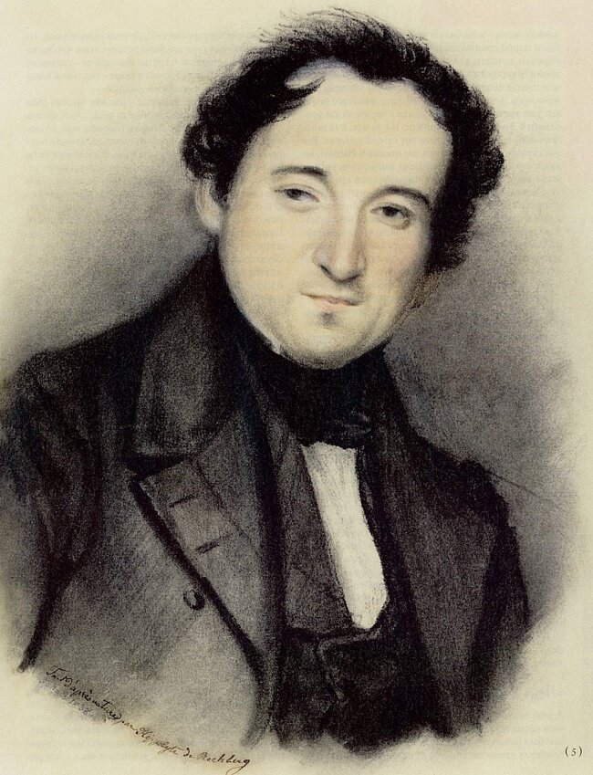 Ипполита Рехберг. Портрет Федора Тютчева. 1838.  
