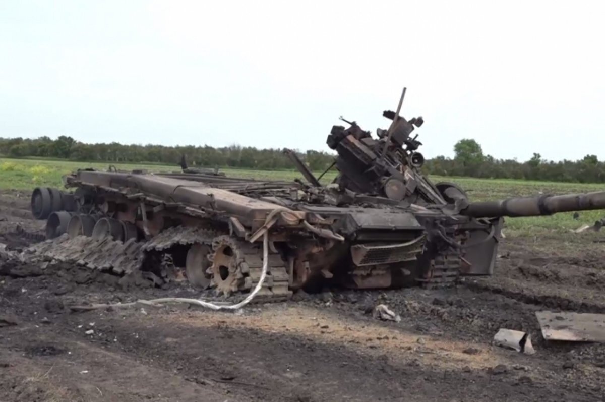    Уничтоженный танк ВСУ